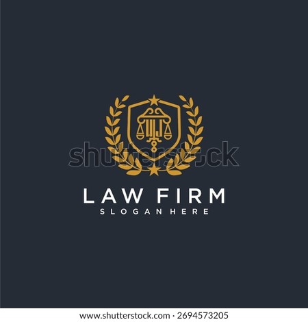 WJ letter monogram logo for lawfirm with pillar and leaf image design