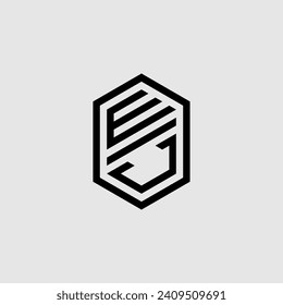 WJ line geometric monogram with high quality professional design that will print well