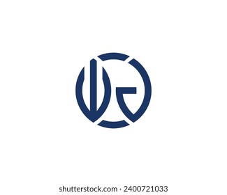 WJ logo design vector template