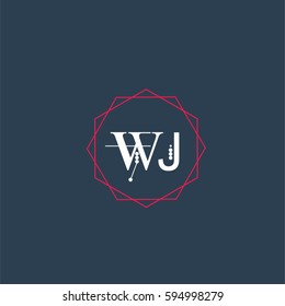 wj logo letter initial, Abstract Polygonal Background Logo, design for Corporate Business Identity,flat icon, Alphabet letter
