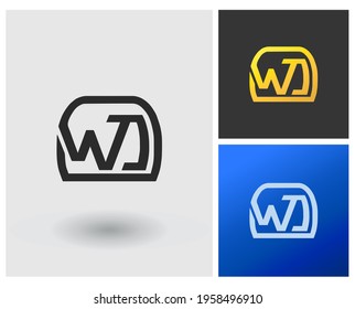 WJ logo letter initial gold luxury in gradient modern apps