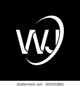 Wj Logo W J Design White Stock Vector (Royalty Free) 1819155842