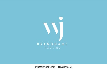 Letra minúscula wJ Icono inicial Ilustración vectorial de diseño