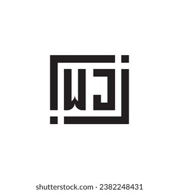 WJ minimalist geometric symbol logo in high quality professional design that will print well across any print media