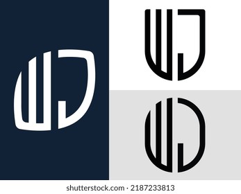 WJ modern initial letter logo design vector bundle. It will be suitable for which company or brand name start those initial.