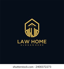 WJ monogram initial logo for lawhome with shape home design