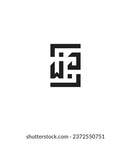 WJ square concept retro logo in high quality professional design that will print well across any print media
