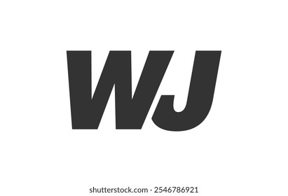 WJ Techno Editable Font Logo Para Marca Corporativa. Diseño Atrevido Y Futurista Con Ideas Tipográficas Únicas. Tipo Personalizado Mínimo Y Variantes De Letras Dinámicas Para La Promoción, Impresión Y Títulos De Libros