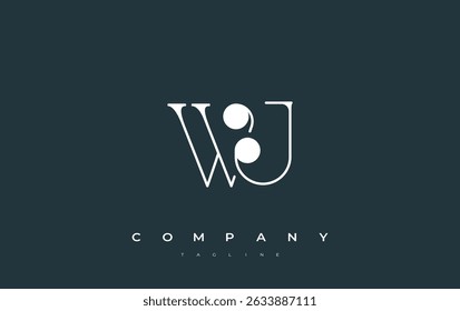 WJ Typography Logo Design. Stylish monogram design depiction featuring the letters W and J combined in an artistic signature style, delivering a unique and creative visual representation.