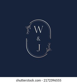 WJ wedding initial logo letters in high quality professional design that will print well across any print media