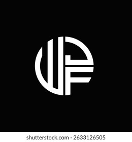 WJF logo WJF icon WJF monogram WJF letter minimalist Circle flat Unique modern abstract logo design.
