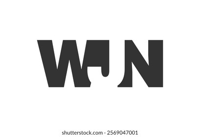 WJN logo design. Initial letter W J N bold font style for tech startups, consulting, corporate branding. Creative company name, headlines typography identity, trendy logotype. Vector illustration.