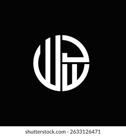 WJW logo WJW icon WJW monogram WJW letter minimalist Circle flat Unique modern abstract logo design.
