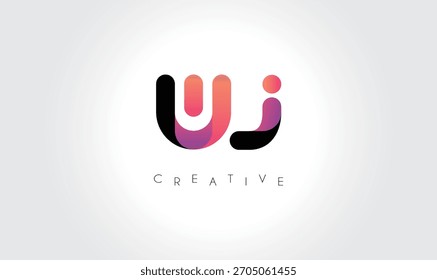 WJwj Gradient Abstract Logo with Creative Rounded Shapes