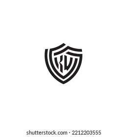 WK abstract line shield concept in high quality professional design that will print well across any print media