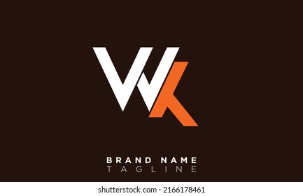 Letras alfabetas WK Iniciales Monograma KW, W y K