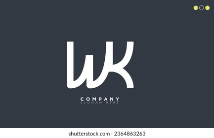 WK Alphabet letters Initials Monogram logo KW, W and K