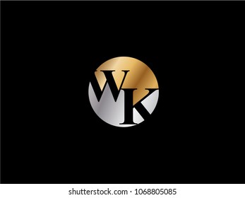WK circle shape gold silver color design
