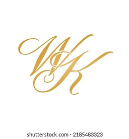 WK initial logo design vector stock