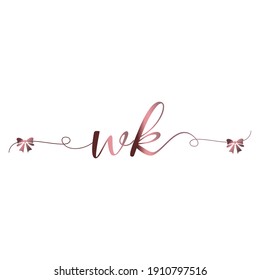 WK Logo inicial escritura a mano moda lujosa moderna