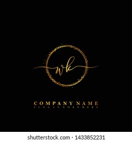 WK Initial luxury handwriting logo vector