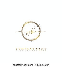 WK Initial luxury handwriting logo vector