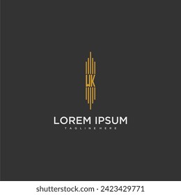 WK initial monogram business logo