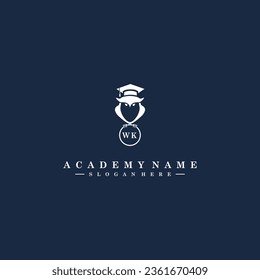 WK Initials Academy Logo Vector Art Icons and Graphics