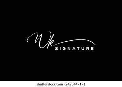 WK initials Handwriting signature logo. WK Hand drawn Calligraphy lettering Vector. WK letter real estate, beauty, photography letter logo design.
