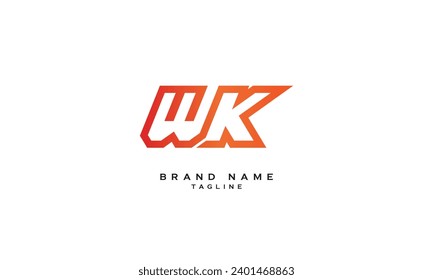 WK, KW, Resumen diseño inicial del logotipo de la letra monograma