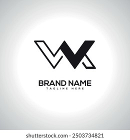WK KW Abstrakter Monogrammbuchstabe Logo-Design. Anfangs-Vektorsymbol.