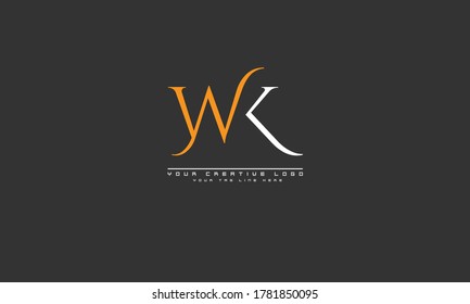 WK KW abstrakte Vektorlogo-Monogramm-Vorlage