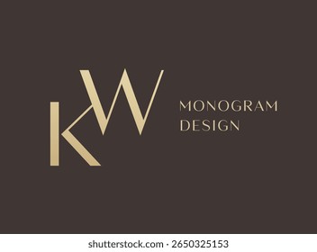 WK or KW letter logo icon design. Classic style luxury initials monogram.