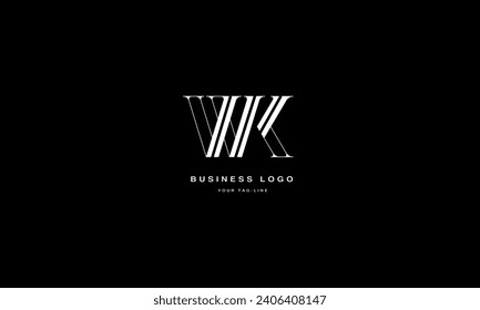 Monograma del logotipo de las letras abstractas WK, KW, W, K