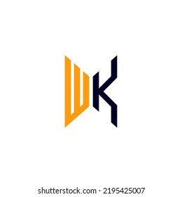 WK letter logo creative design with vector graphic, WK simple and modern logo.