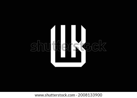 WK letter logo design on luxury background. KW monogram initials letter logo concept. WK icon design. KW elegant and Professional white color letter icon on black background.