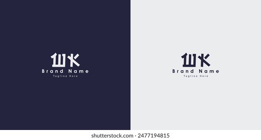 WK letters vector logo design
