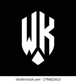 wk logo monogram with emblem shield style design template