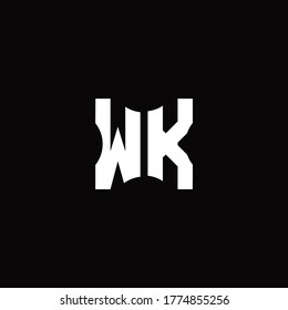 WK Logo monogram with pieces cut elements design template
