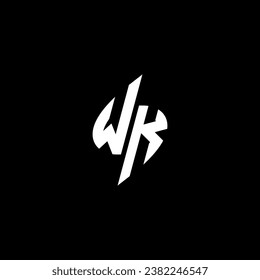 WK monogram esport logo design with cool shape concept in vector