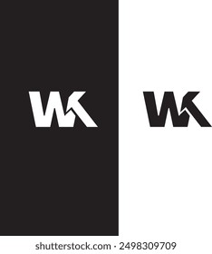 wk monogram letter logo design 