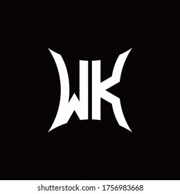 Wk Monogram Logo Sharped Shape Design Stock Vector (Royalty Free ...