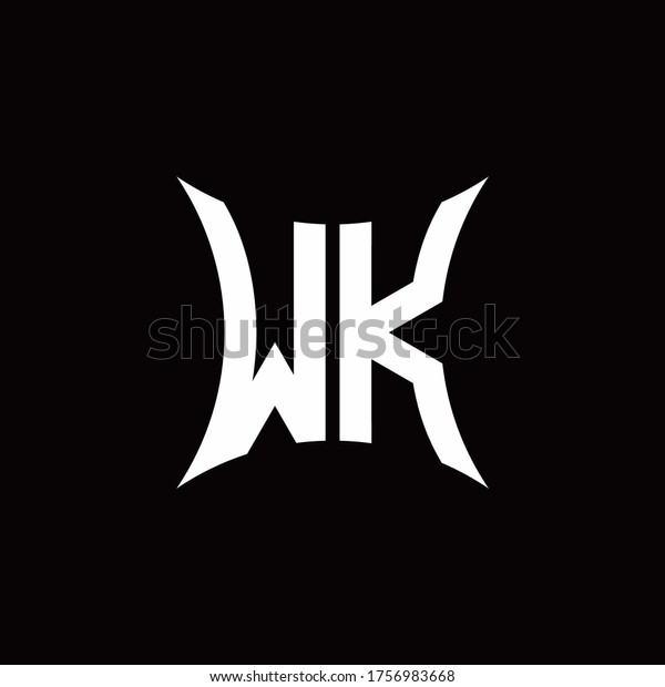 Wk Monogram Logo Sharped Shape Design Stock Vector (Royalty Free ...