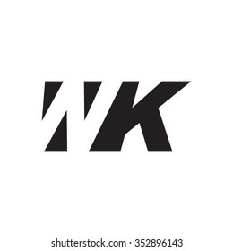 WK negative space letter logo