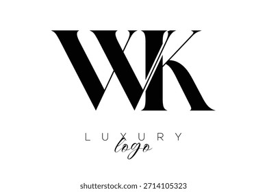 WK Serif Letter Monogram Typography Logo para una identidad de marca elegante de Premium