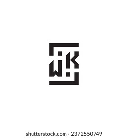 logotipo retro de concepto cuadrado WK en un diseño profesional de alta calidad que se imprimirá en cualquier medio impreso