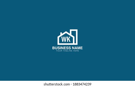 wk w k initial  based abstract modern minimal creative logo, vector template image. luxury logotype logo, real estate homie logo.