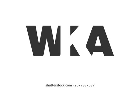 WKA logo design. Initial letter W K A bold font style for tech startups, consulting, corporate branding. Creative company name, headlines typography identity, trendy logotype. Vector illustration.