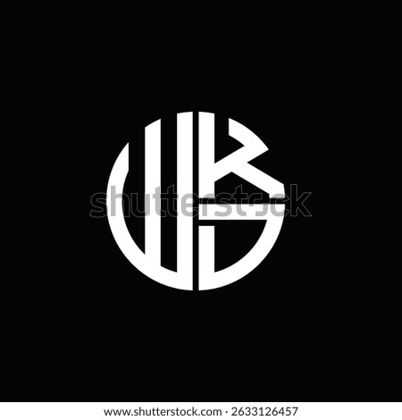 WKD logo WKD icon WKD monogram WKD letter minimalist Circle flat Unique modern abstract logo design.
