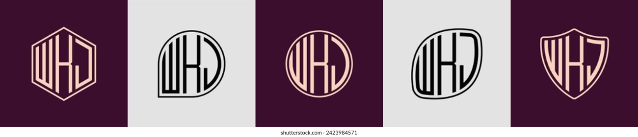 Vector de diseño de logotipo de monograma inicial moderno WKJ. Será adecuado para qué empresa o nombre de marca inician esas iniciales.